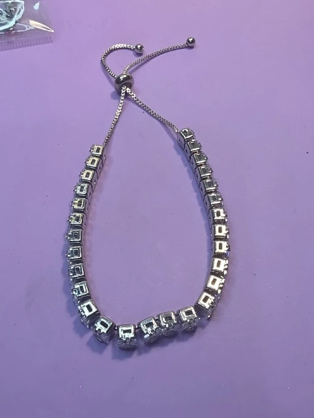 Silver-Tone Clear Swarovski Crystal Tennis Bracelet - Women Jewelry - Picture 2 of 4